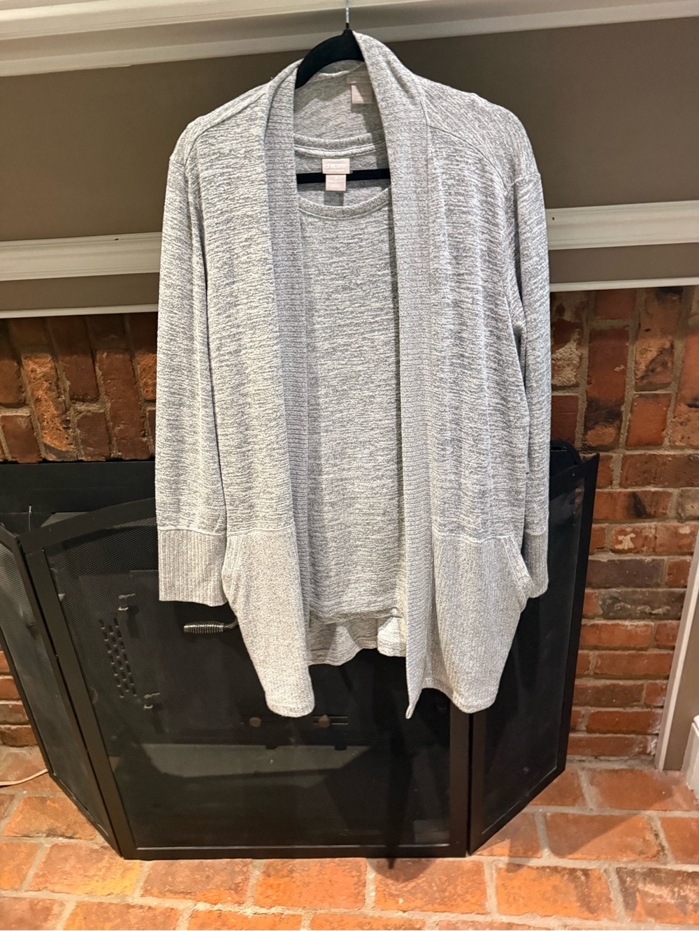 NWT Chico’s Zenergy Soft Essentials 2-Piece Set Tank & Cardigan Gray 2 / XL